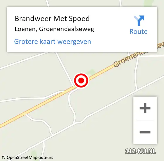 Locatie op kaart van de 112 melding: Brandweer Met Spoed Naar Loenen, Groenendaalseweg op 20 januari 2018 09:44