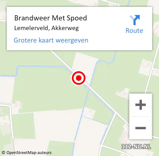 Locatie op kaart van de 112 melding: Brandweer Met Spoed Naar Lemelerveld, Akkerweg op 20 januari 2018 10:32