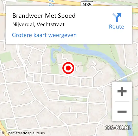 Locatie op kaart van de 112 melding: Brandweer Met Spoed Naar Nijverdal, Vechtstraat op 20 januari 2018 10:38
