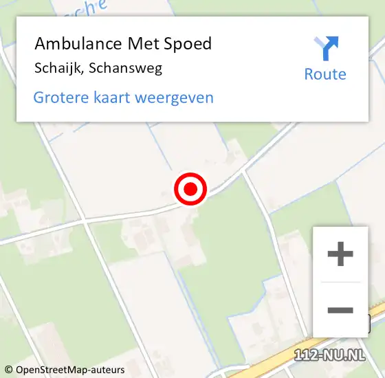 Locatie op kaart van de 112 melding: Ambulance Met Spoed Naar Schaijk, Schansweg op 20 januari 2018 10:40