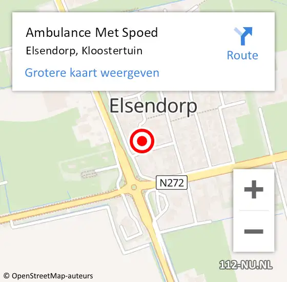 Locatie op kaart van de 112 melding: Ambulance Met Spoed Naar Elsendorp, Kloostertuin op 20 januari 2018 11:41