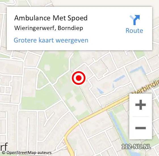 Locatie op kaart van de 112 melding: Ambulance Met Spoed Naar Wieringerwerf, Borndiep op 20 januari 2018 11:45