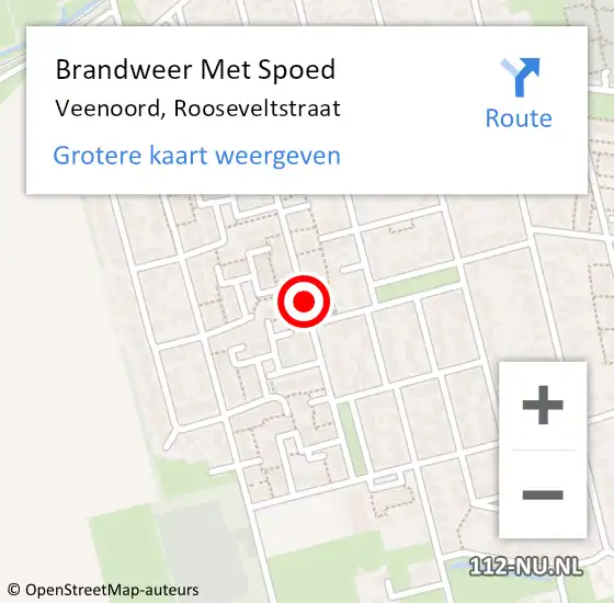 Locatie op kaart van de 112 melding: Brandweer Met Spoed Naar Veenoord, Rooseveltstraat op 20 januari 2018 11:49