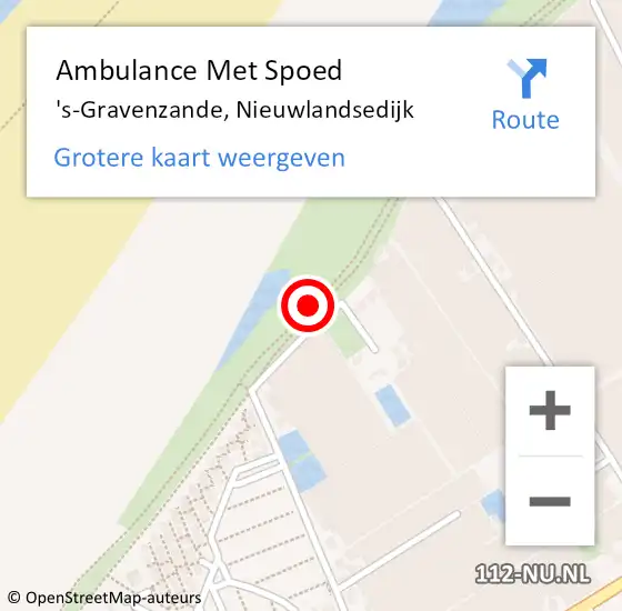 Locatie op kaart van de 112 melding: Ambulance Met Spoed Naar 's-Gravenzande, Nieuwlandsedijk op 20 januari 2018 12:19
