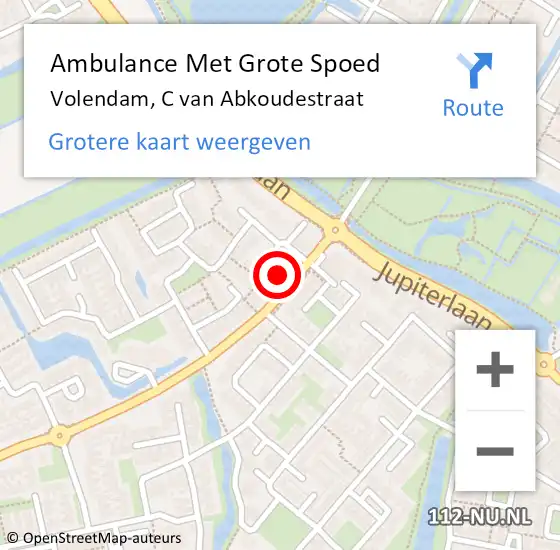 Locatie op kaart van de 112 melding: Ambulance Met Grote Spoed Naar Volendam, C van Abkoudestraat op 20 januari 2018 12:29