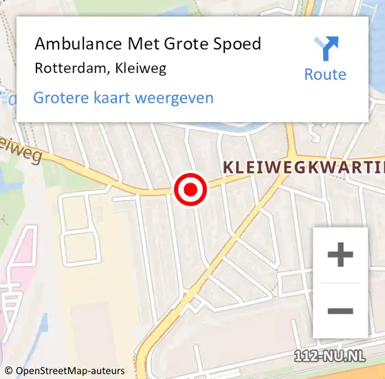 Locatie op kaart van de 112 melding: Ambulance Met Grote Spoed Naar Rotterdam, Kleiweg op 20 januari 2018 12:30