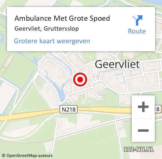 Locatie op kaart van de 112 melding: Ambulance Met Grote Spoed Naar Geervliet, Gruttersslop op 20 januari 2018 13:23