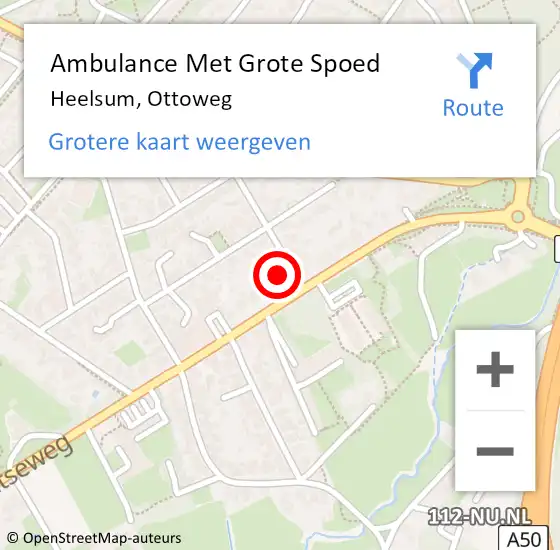 Locatie op kaart van de 112 melding: Ambulance Met Grote Spoed Naar Heelsum, Ottoweg op 20 januari 2018 13:31