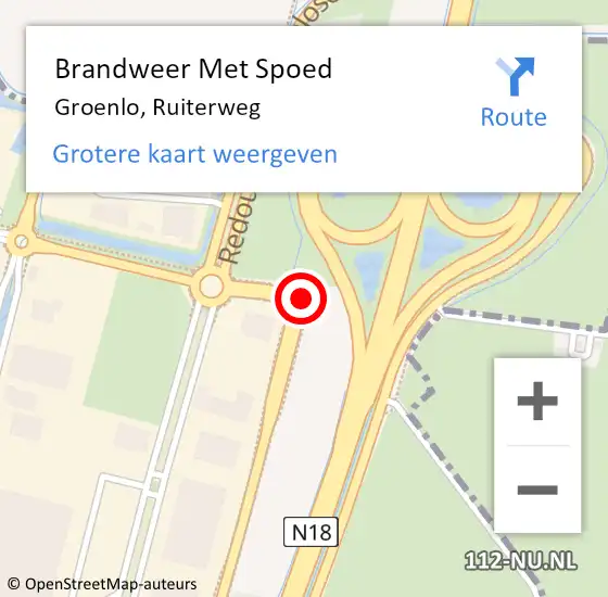 Locatie op kaart van de 112 melding: Brandweer Met Spoed Naar Groenlo, Ruiterweg op 20 januari 2018 14:05