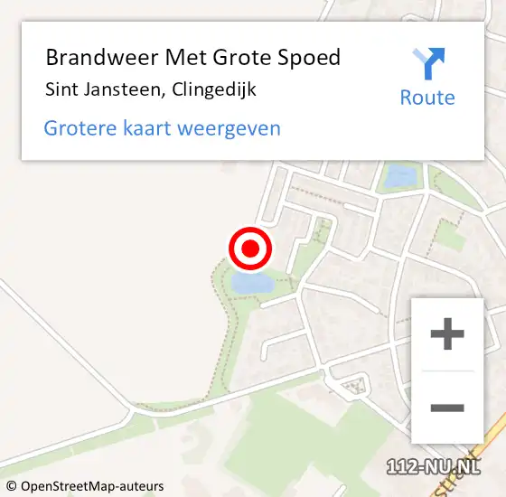 Locatie op kaart van de 112 melding: Brandweer Met Grote Spoed Naar Sint Jansteen, Clingedijk op 20 januari 2018 14:51