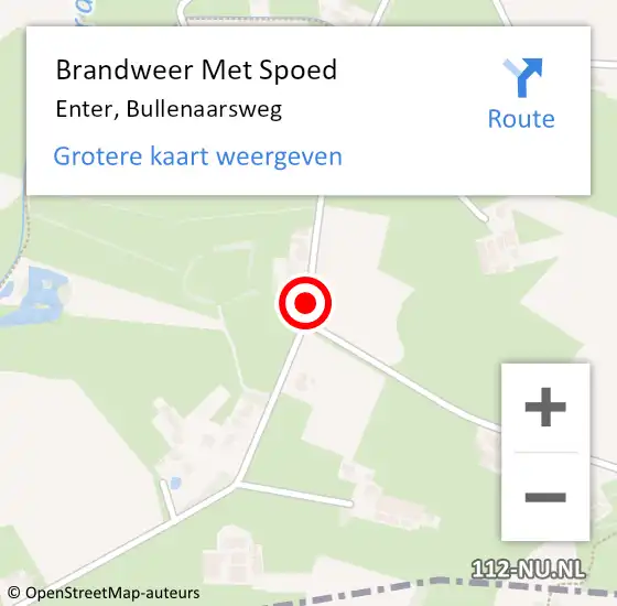 Locatie op kaart van de 112 melding: Brandweer Met Spoed Naar Enter, Bullenaarsweg op 20 januari 2018 15:44