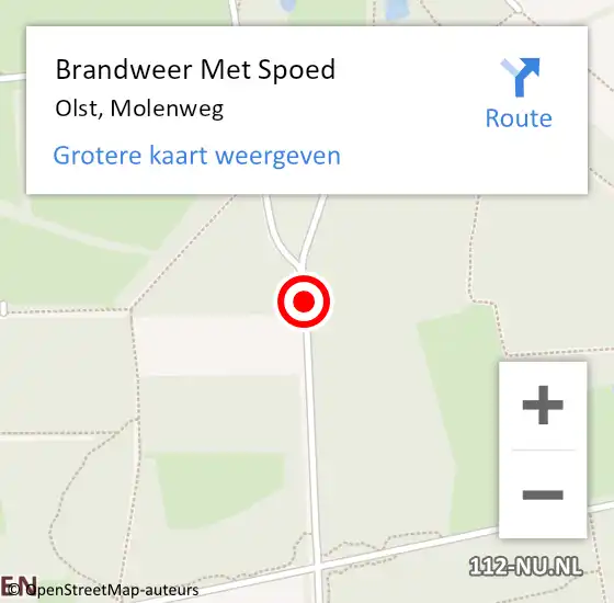 Locatie op kaart van de 112 melding: Brandweer Met Spoed Naar Olst, Molenweg op 20 januari 2018 15:55