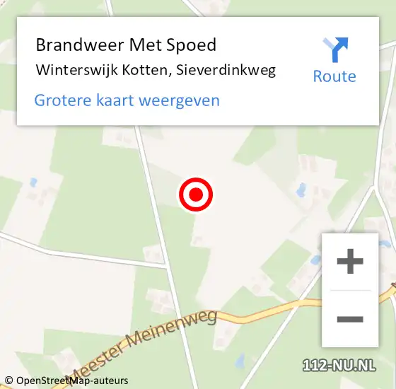 Locatie op kaart van de 112 melding: Brandweer Met Spoed Naar Winterswijk Kotten, Sieverdinkweg op 20 januari 2018 16:33