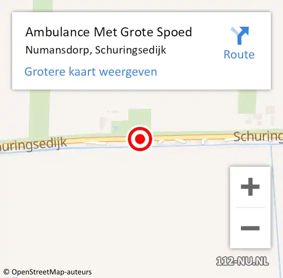 Locatie op kaart van de 112 melding: Ambulance Met Grote Spoed Naar Numansdorp, Schuringsedijk op 20 januari 2018 16:50