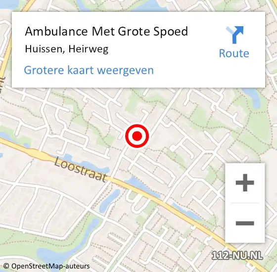 Locatie op kaart van de 112 melding: Ambulance Met Grote Spoed Naar Huissen, Heirweg op 20 januari 2018 17:55