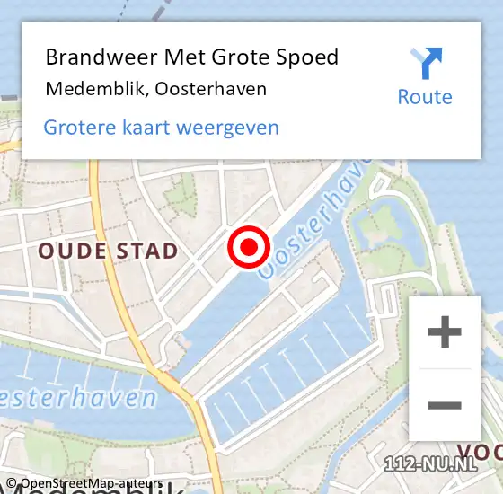 Locatie op kaart van de 112 melding: Brandweer Met Grote Spoed Naar Medemblik, Oosterhaven op 20 januari 2018 18:18