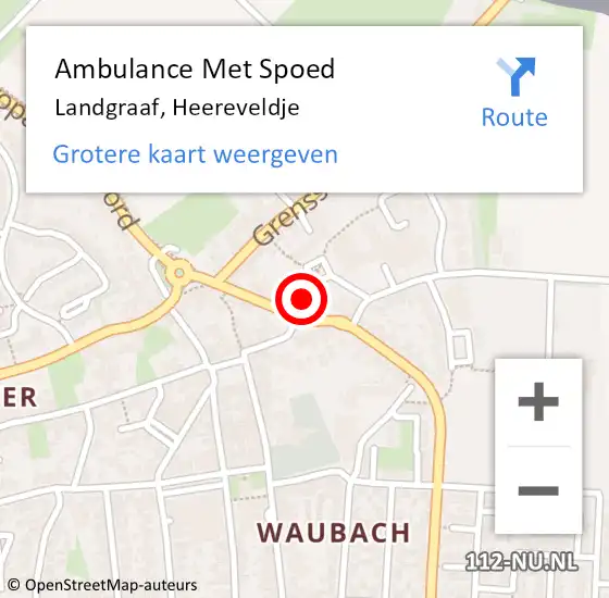 Locatie op kaart van de 112 melding: Ambulance Met Spoed Naar Landgraaf, Heereveldje op 20 januari 2018 19:54