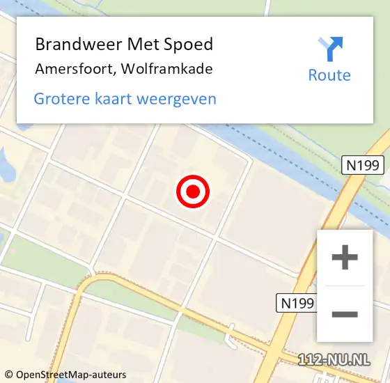 Locatie op kaart van de 112 melding: Brandweer Met Spoed Naar Amersfoort, Wolframkade op 20 januari 2018 21:43