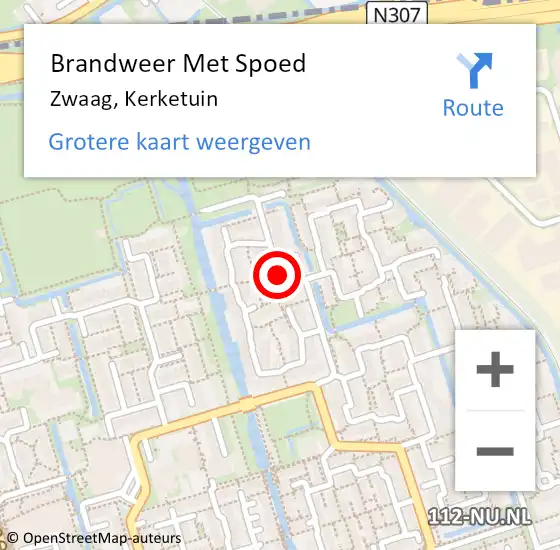 Locatie op kaart van de 112 melding: Brandweer Met Spoed Naar Zwaag, Kerketuin op 20 januari 2018 22:24