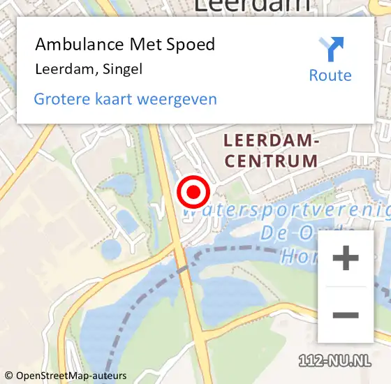 Locatie op kaart van de 112 melding: Ambulance Met Spoed Naar Leerdam, Singel op 20 januari 2018 22:43