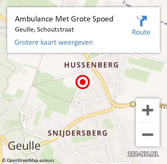 Locatie op kaart van de 112 melding: Ambulance Met Grote Spoed Naar Geulle, Schoutstraat op 13 februari 2014 19:33