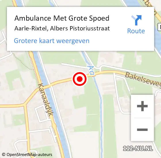 Locatie op kaart van de 112 melding: Ambulance Met Grote Spoed Naar Aarle-Rixtel, Albers Pistoriusstraat op 20 januari 2018 23:49