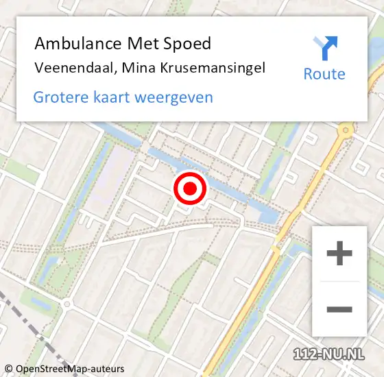 Locatie op kaart van de 112 melding: Ambulance Met Spoed Naar Veenendaal, Mina Krusemansingel op 21 januari 2018 00:17