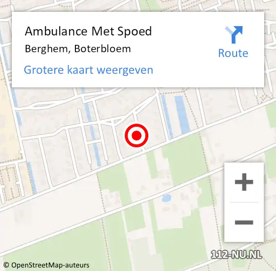 Locatie op kaart van de 112 melding: Ambulance Met Spoed Naar Berghem, Boterbloem op 21 januari 2018 00:42