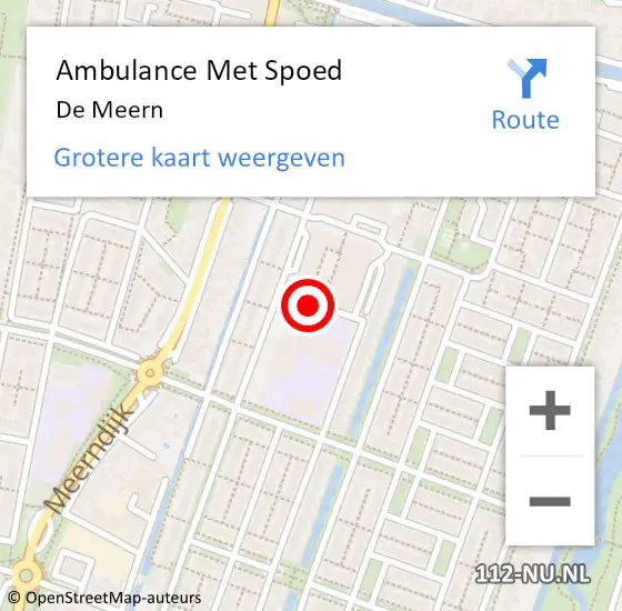 Locatie op kaart van de 112 melding: Ambulance Met Spoed Naar De Meern op 21 januari 2018 01:46