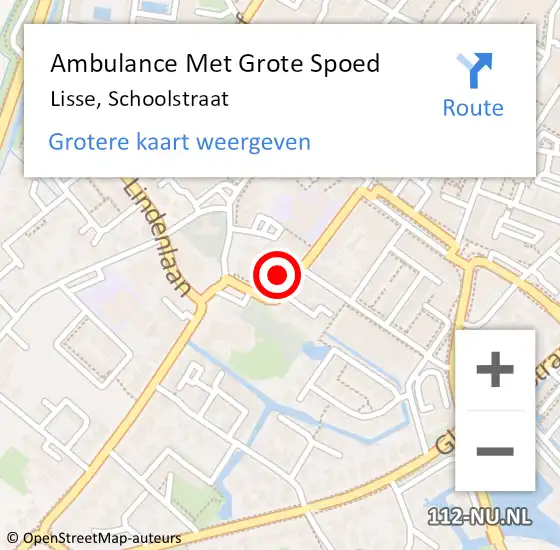 Locatie op kaart van de 112 melding: Ambulance Met Grote Spoed Naar Lisse, Schoolstraat op 21 januari 2018 02:21