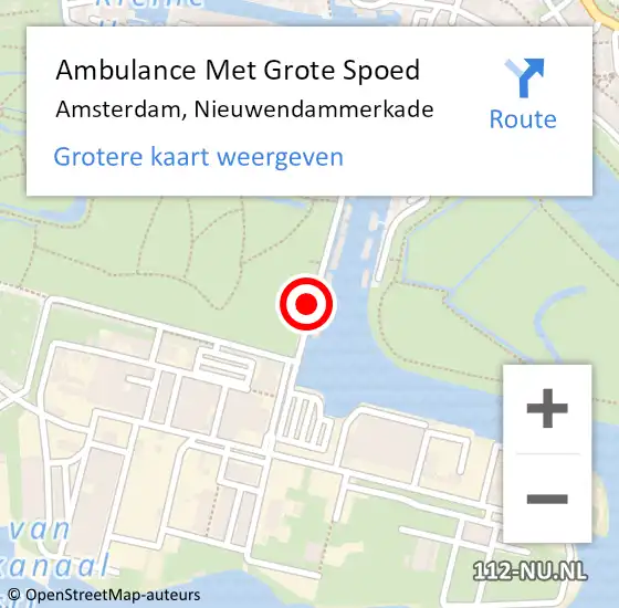 Locatie op kaart van de 112 melding: Ambulance Met Grote Spoed Naar Amsterdam, Nieuwendammerkade op 21 januari 2018 02:30