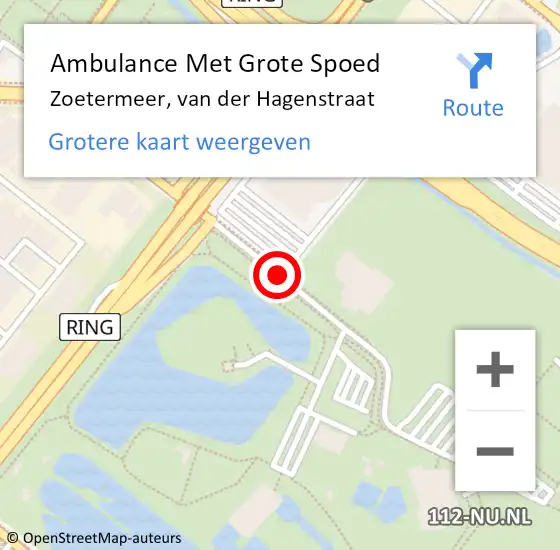 Locatie op kaart van de 112 melding: Ambulance Met Grote Spoed Naar Zoetermeer, van der Hagenstraat op 21 januari 2018 03:33
