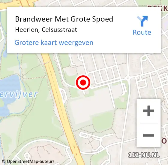 Locatie op kaart van de 112 melding: Brandweer Met Grote Spoed Naar Heerlen, Celsusstraat op 21 januari 2018 04:14