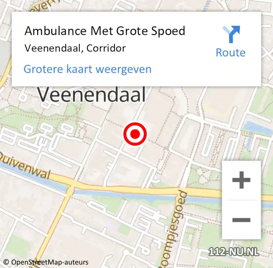 Locatie op kaart van de 112 melding: Ambulance Met Grote Spoed Naar Veenendaal, Corridor op 21 januari 2018 04:33