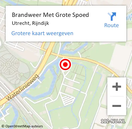 Locatie op kaart van de 112 melding: Brandweer Met Grote Spoed Naar Utrecht, Rijndijk op 21 januari 2018 05:19