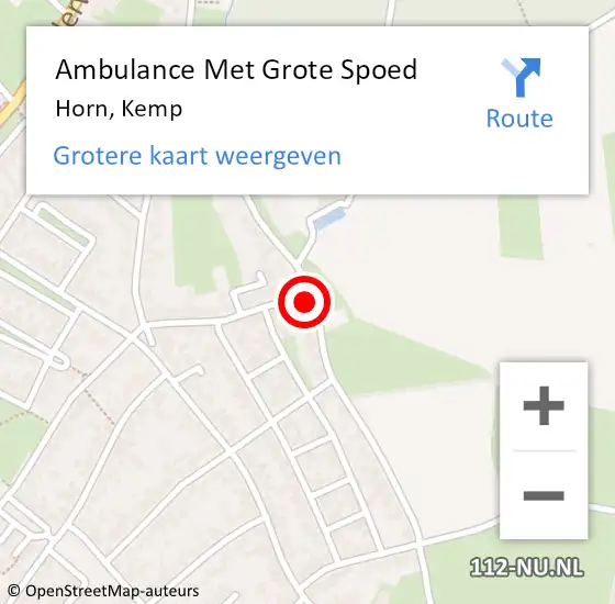 Locatie op kaart van de 112 melding: Ambulance Met Grote Spoed Naar Horn, Kemp op 21 januari 2018 05:25