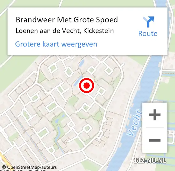 Locatie op kaart van de 112 melding: Brandweer Met Grote Spoed Naar Loenen aan de Vecht, Kickestein op 21 januari 2018 05:31