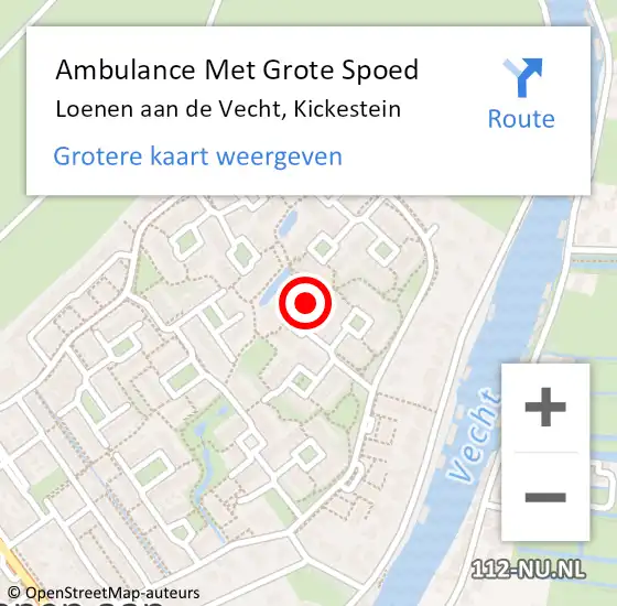 Locatie op kaart van de 112 melding: Ambulance Met Grote Spoed Naar Loenen aan de Vecht, Kickestein op 21 januari 2018 05:31