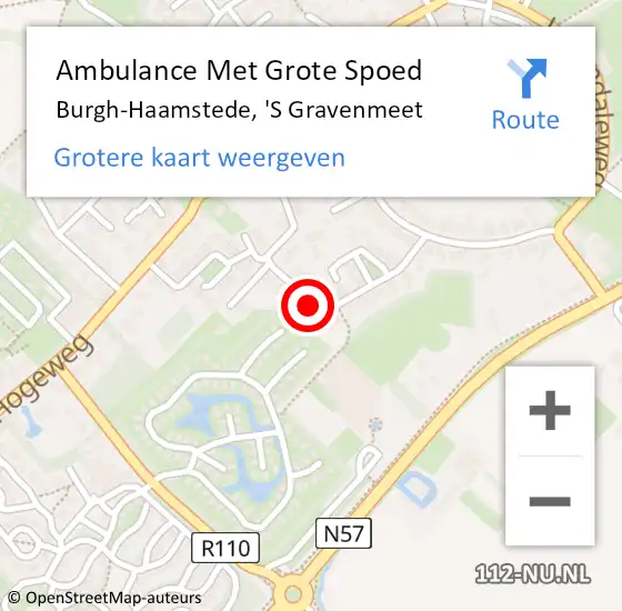 Locatie op kaart van de 112 melding: Ambulance Met Grote Spoed Naar Burgh-Haamstede, 'S Gravenmeet op 21 januari 2018 06:17