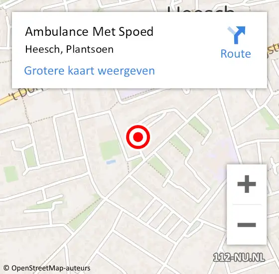 Locatie op kaart van de 112 melding: Ambulance Met Spoed Naar Heesch, Plantsoen op 21 januari 2018 09:00