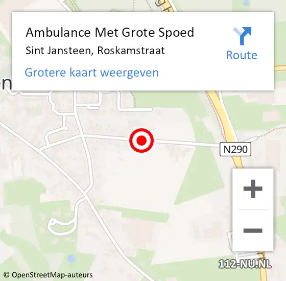 Locatie op kaart van de 112 melding: Ambulance Met Grote Spoed Naar Sint Jansteen, Roskamstraat op 21 januari 2018 09:48