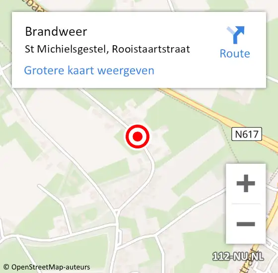 Locatie op kaart van de 112 melding: Brandweer St Michielsgestel, Rooistaartstraat op 13 februari 2014 20:32