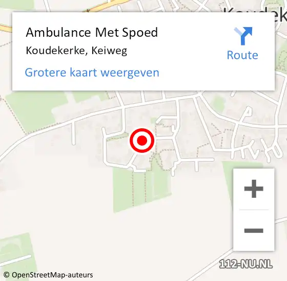 Locatie op kaart van de 112 melding: Ambulance Met Spoed Naar Koudekerke, Keiweg op 21 januari 2018 12:16