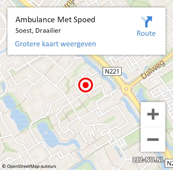 Locatie op kaart van de 112 melding: Ambulance Met Spoed Naar Soest, Draailier op 21 januari 2018 12:37