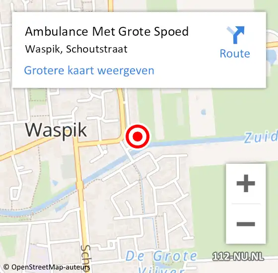 Locatie op kaart van de 112 melding: Ambulance Met Grote Spoed Naar Waspik, Schoutstraat op 21 januari 2018 13:01