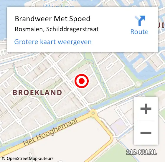 Locatie op kaart van de 112 melding: Brandweer Met Spoed Naar Rosmalen, Schilddragerstraat op 21 januari 2018 14:16