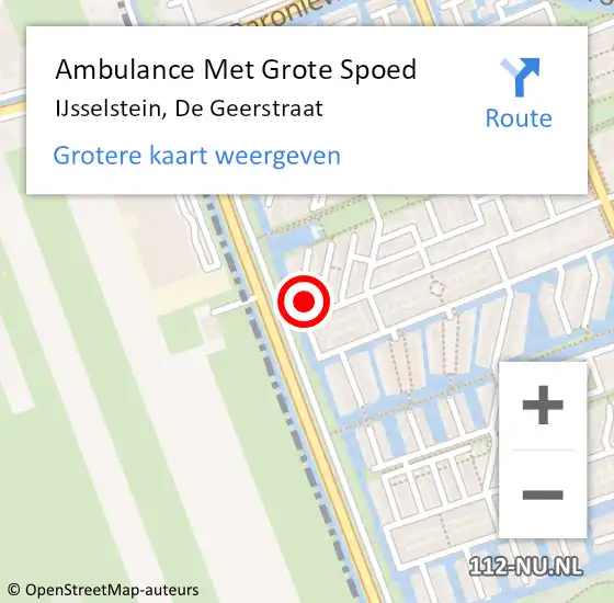 Locatie op kaart van de 112 melding: Ambulance Met Grote Spoed Naar IJsselstein, De Geerstraat op 21 januari 2018 14:16