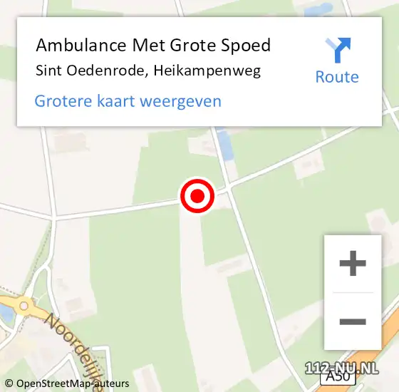 Locatie op kaart van de 112 melding: Ambulance Met Grote Spoed Naar Sint Oedenrode, Heikampenweg op 21 januari 2018 14:55