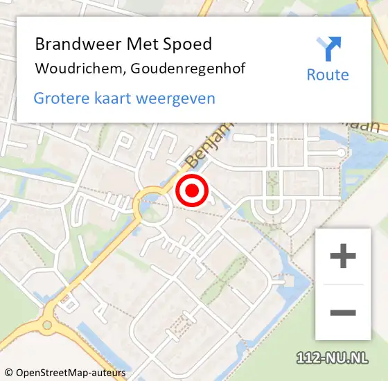 Locatie op kaart van de 112 melding: Brandweer Met Spoed Naar Woudrichem, Goudenregenhof op 21 januari 2018 15:22