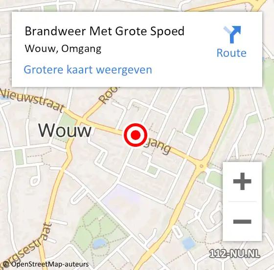 Locatie op kaart van de 112 melding: Brandweer Met Grote Spoed Naar Wouw, Omgang op 21 januari 2018 15:55